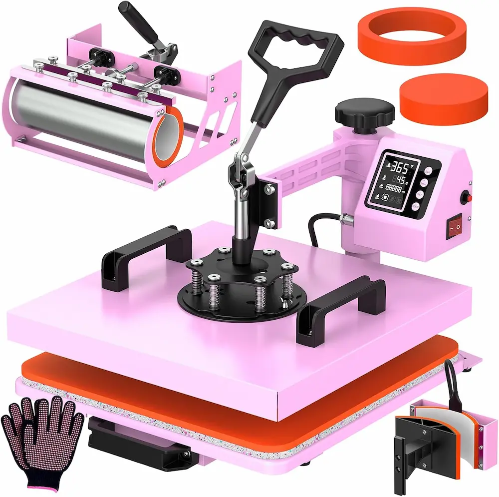 EnjoyColor E12x15 Heat Press with 30 OZ Tumbler Attachment