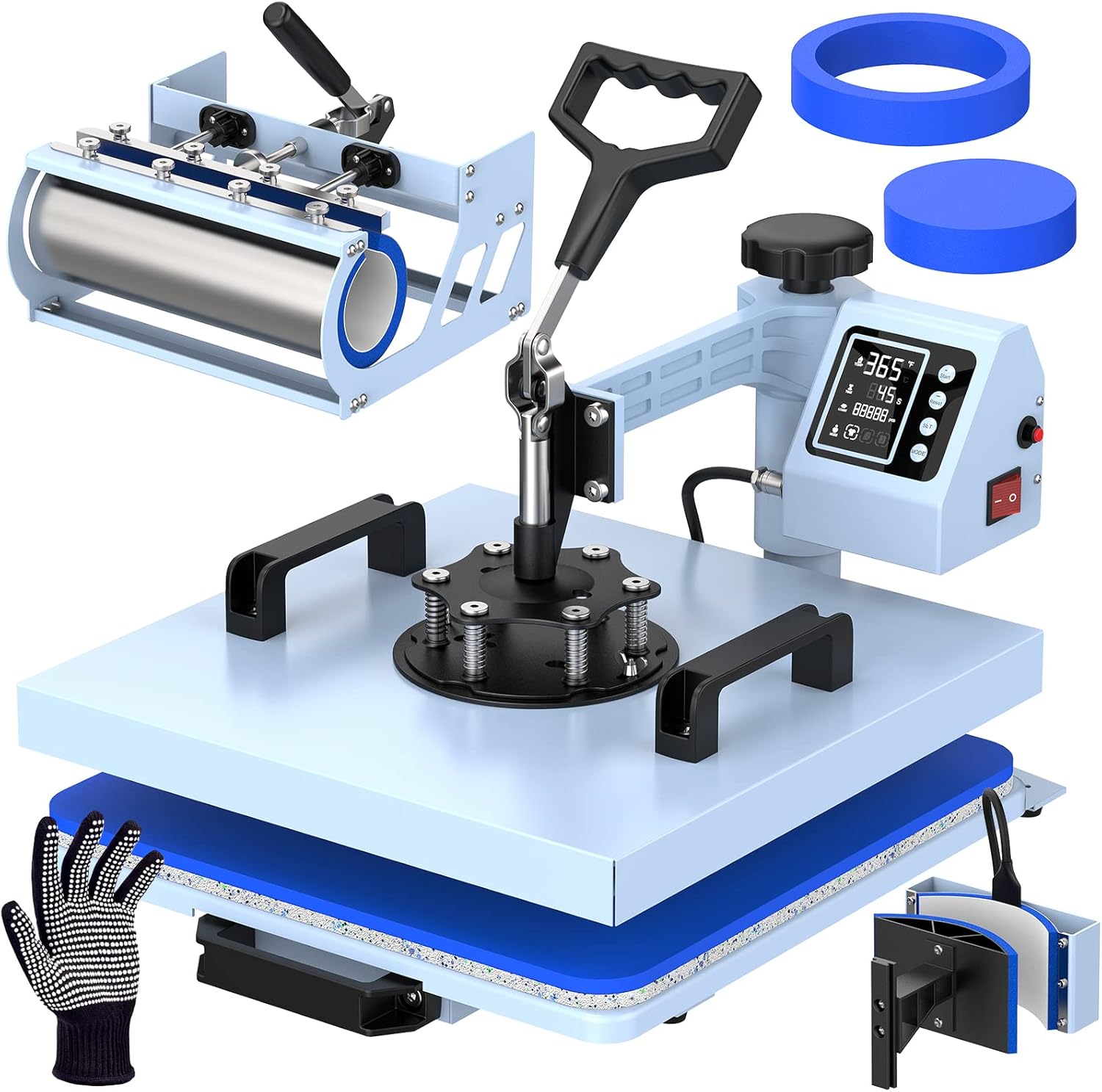 Enjoycolor Pro 15x15 Heat Press with 30 OZ Tumbler Attachment